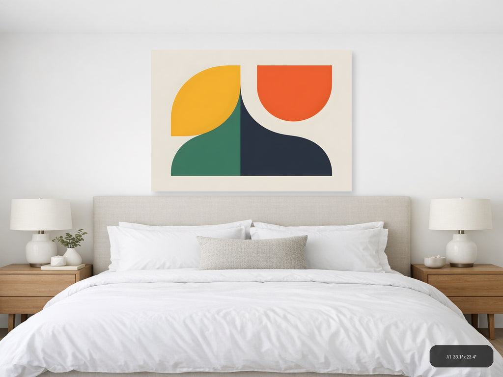 Minimalist Geometric Shapes Abstract Wall Art — A1 / Bedroom