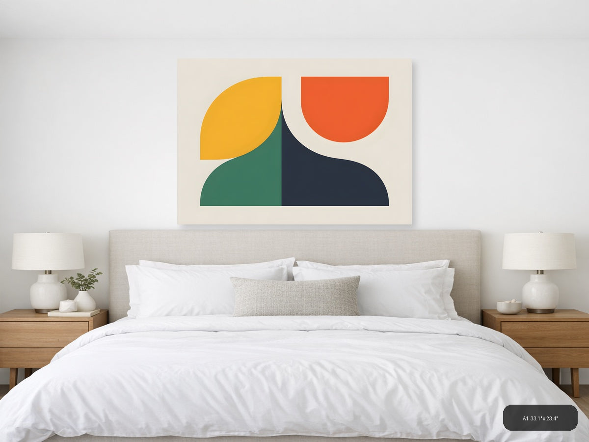 Minimalist Geometric Shapes Abstract Wall Art — A1 / Bedroom