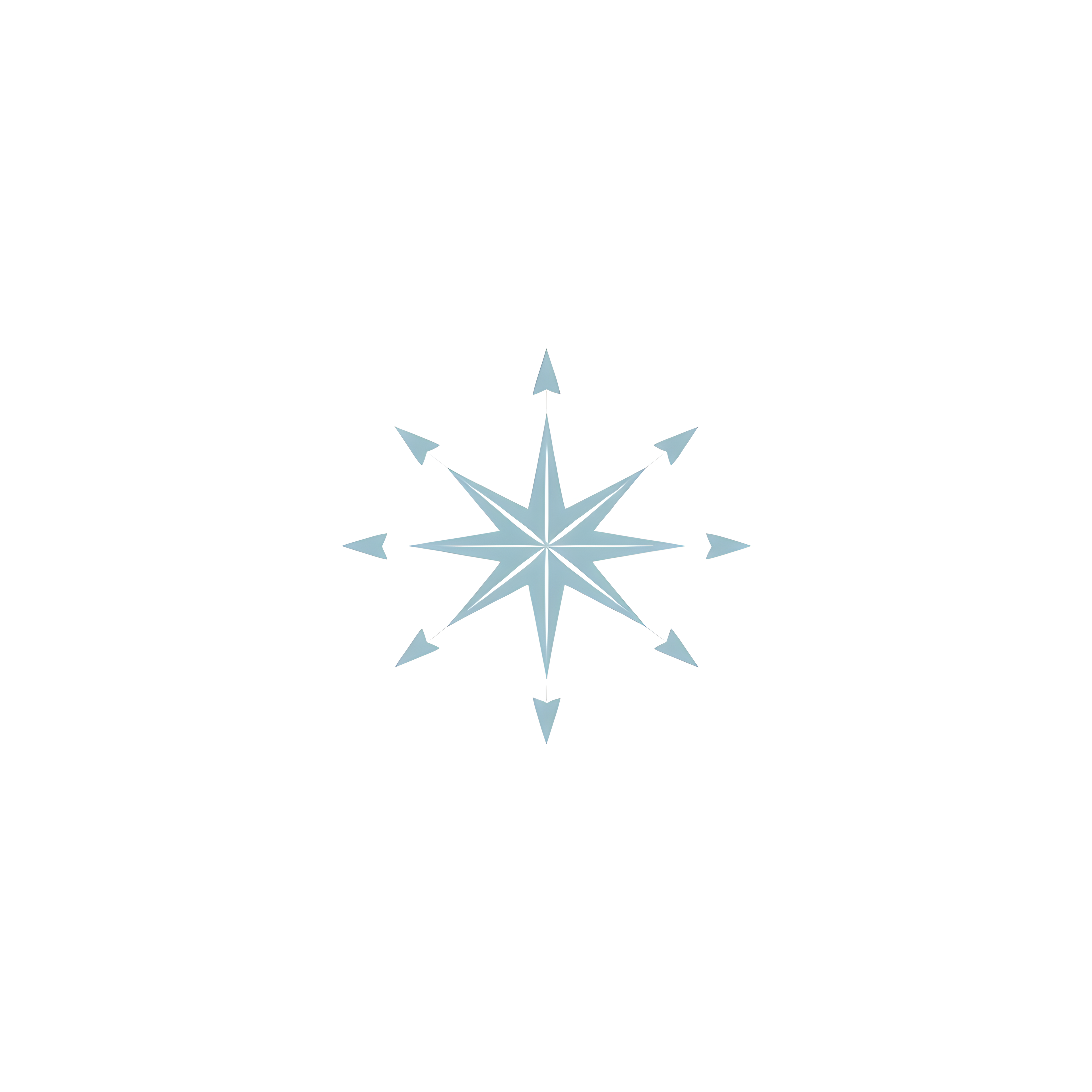 Minimalist Blue Star Compass Rose Wall Art