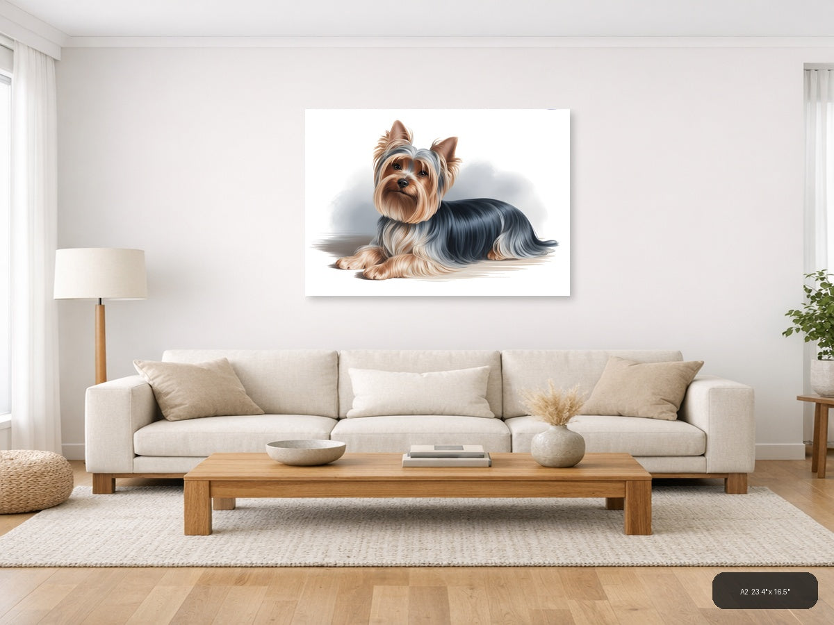 Shih Tzu Puppy Portrait Minimalist Wall Art — A2 / Living Room