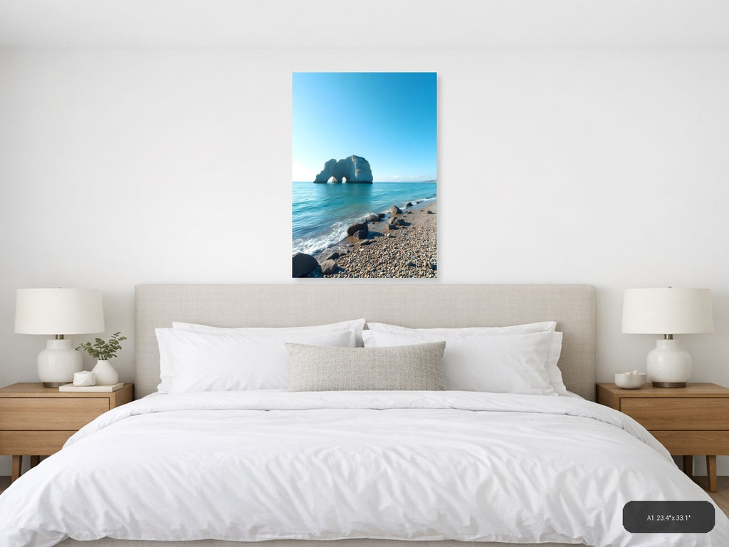 Minimalist Coastal Rock Arch Ocean Wall Art — A1 / Bedroom