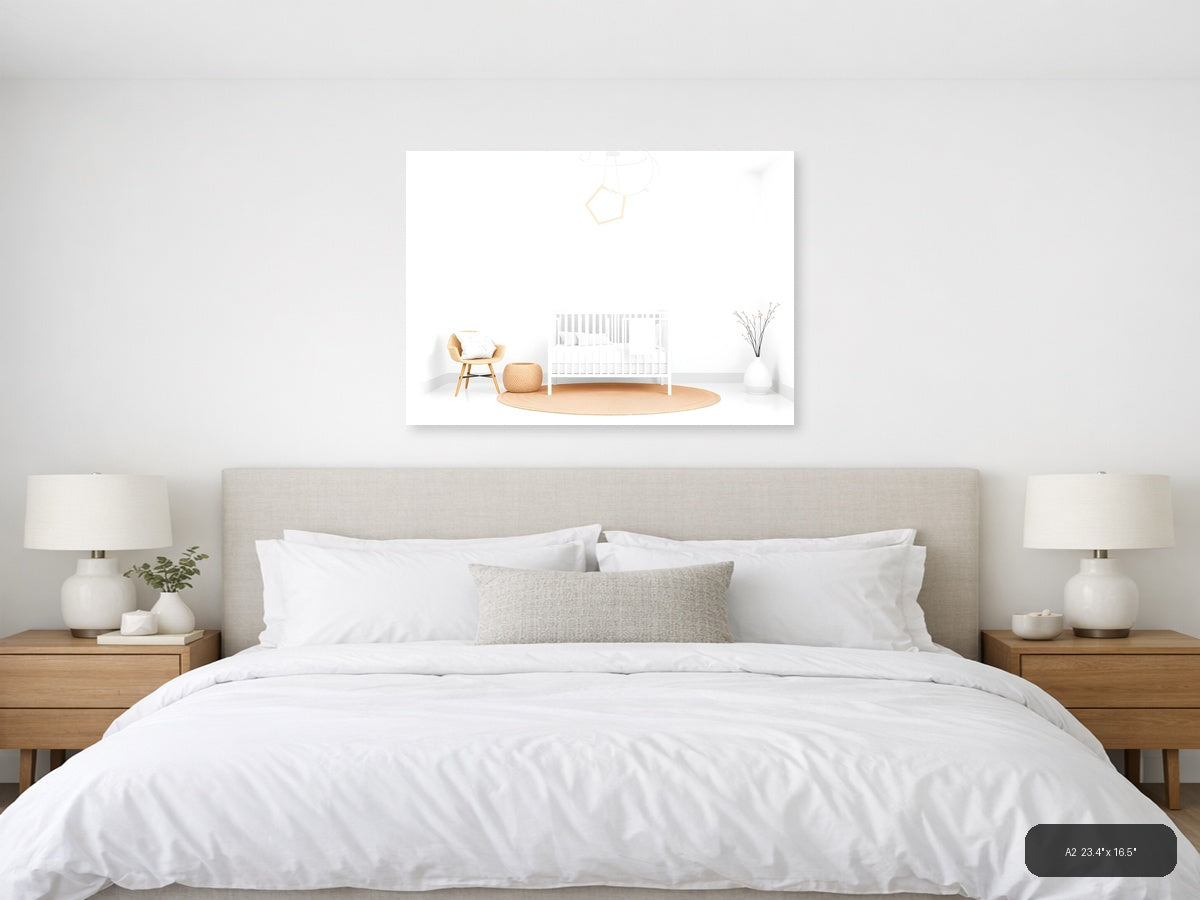 Minimalist Nursery Room Layout Illustration Wall Art — A2 / Bedroom