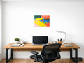 Vibrant Abstract Landscape with Boats - Modern Wall Art — A4 / Office