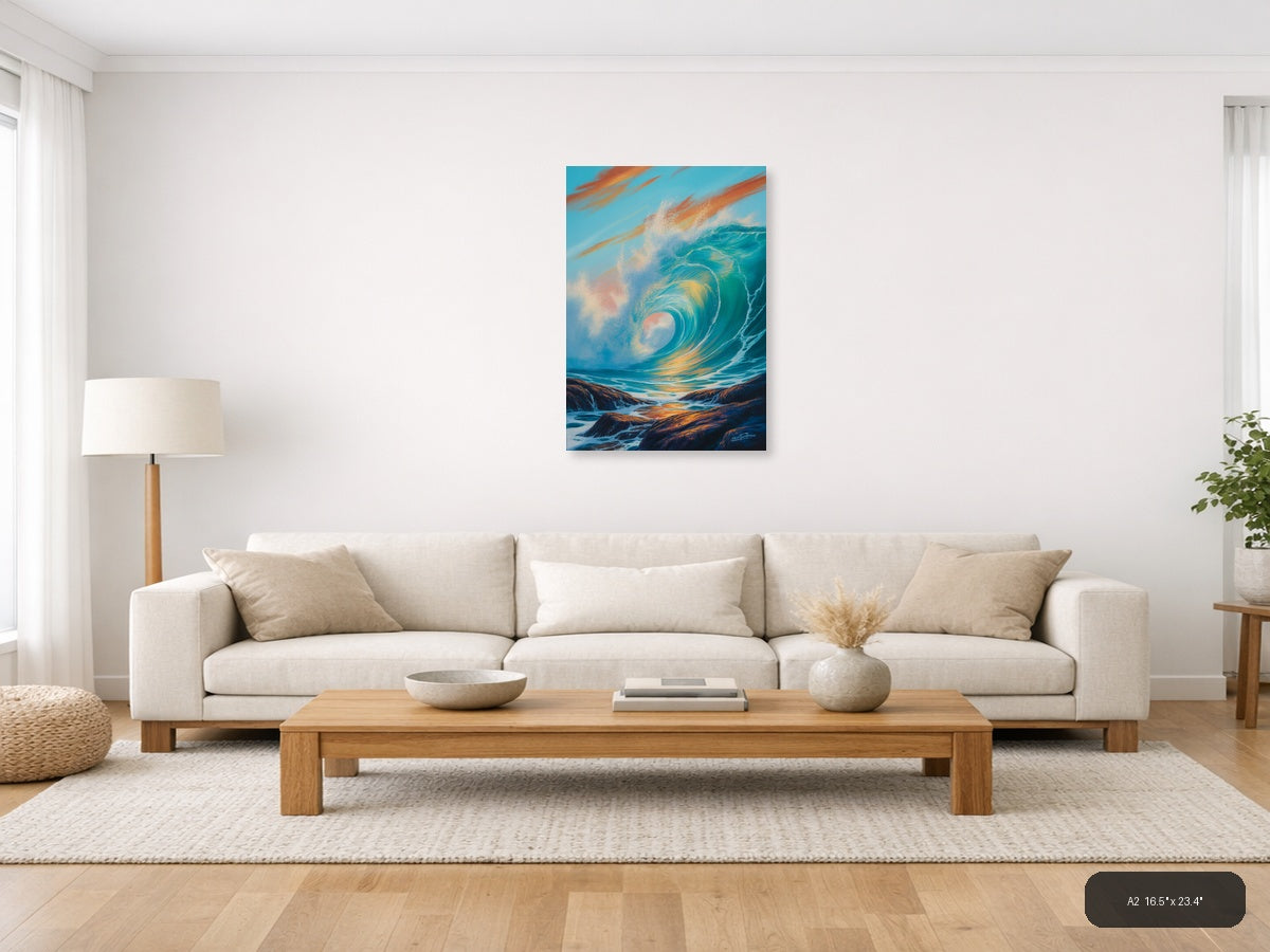 Ocean Horizon — Abstract (Portrait) Canvas Print | Abstract Wall Art | A4 A3 A2 A1 — A2 / Living Room