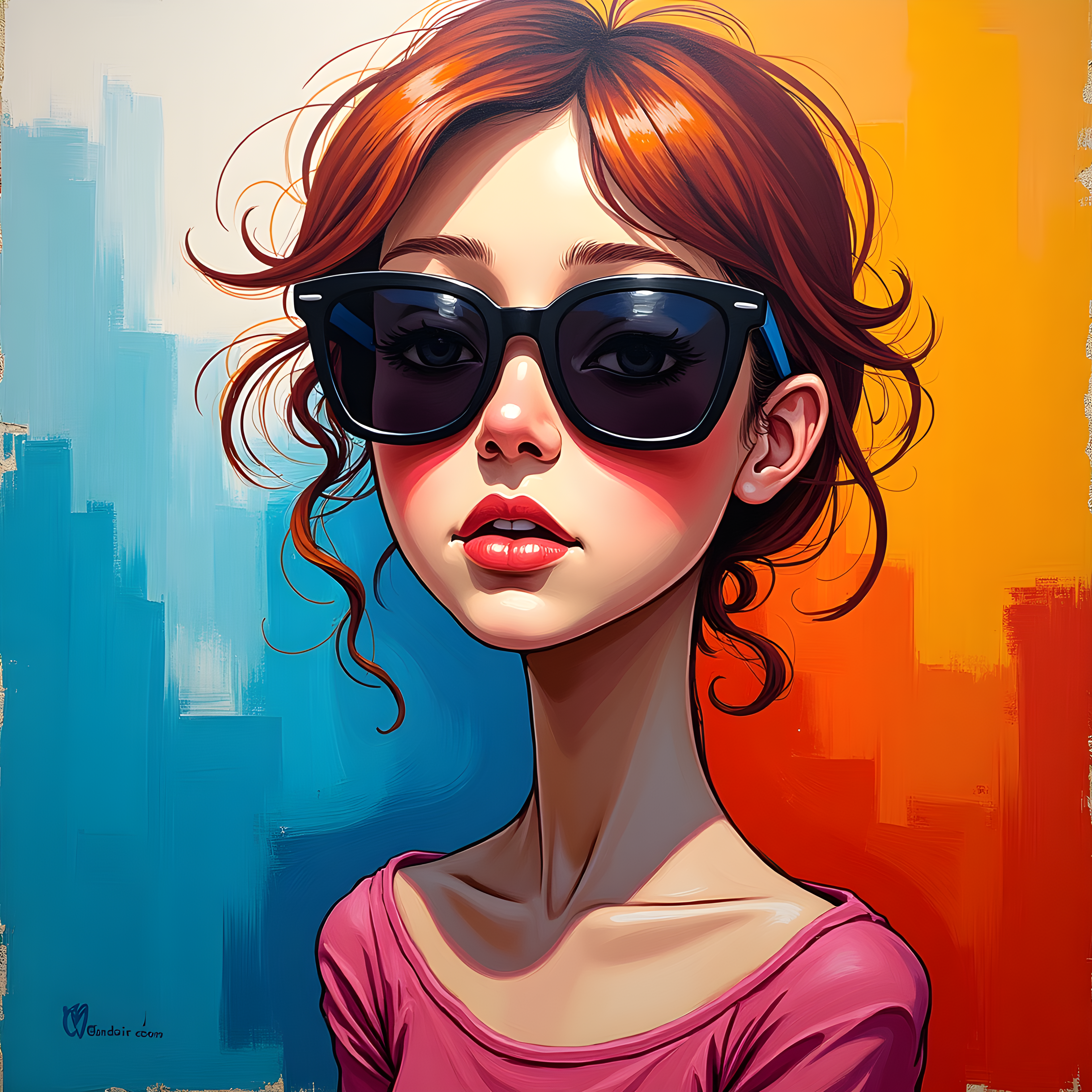 Modern Pop Art Woman with Sunglasses Urban Wall Art