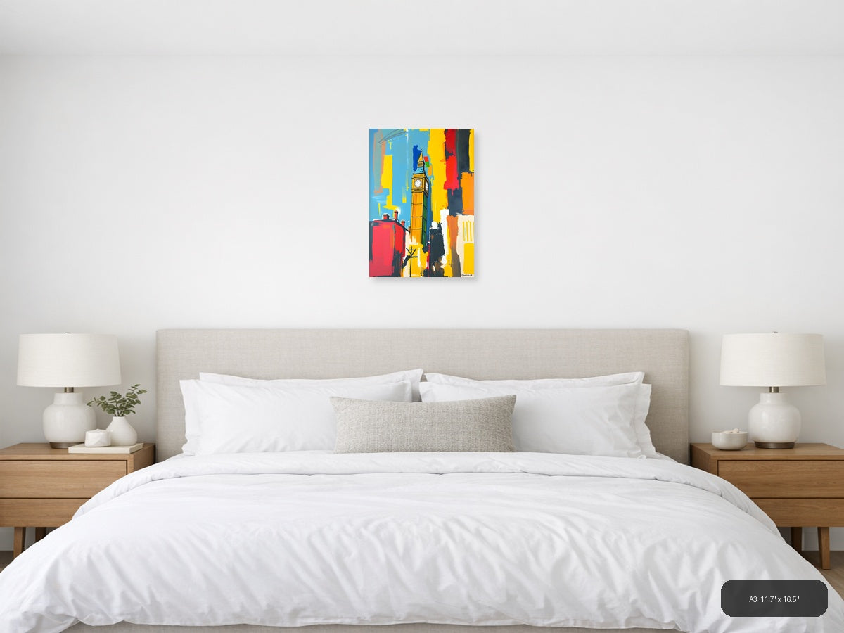 Big Ben London Abstract Colorful Pop Art Wall Art — A3 / Bedroom