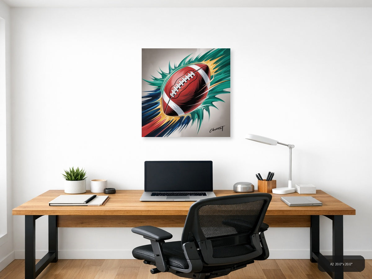 Football Prints — Abstract (Square) Canvas Print | Abstract Wall Art | A4 A3 A2 A1 — A2 / Office