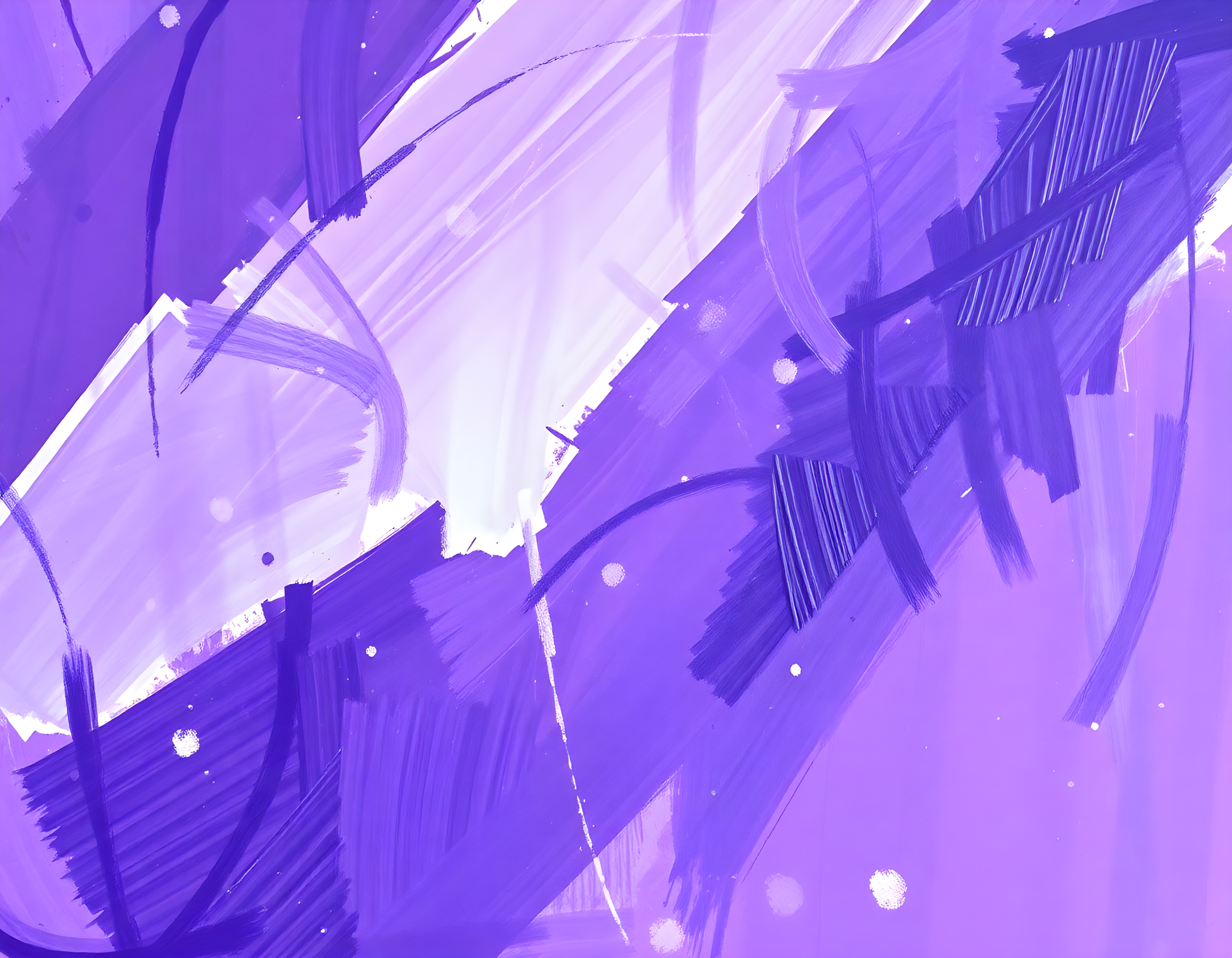 Purple Abstract Brushstrokes & Light Rays Wall Art