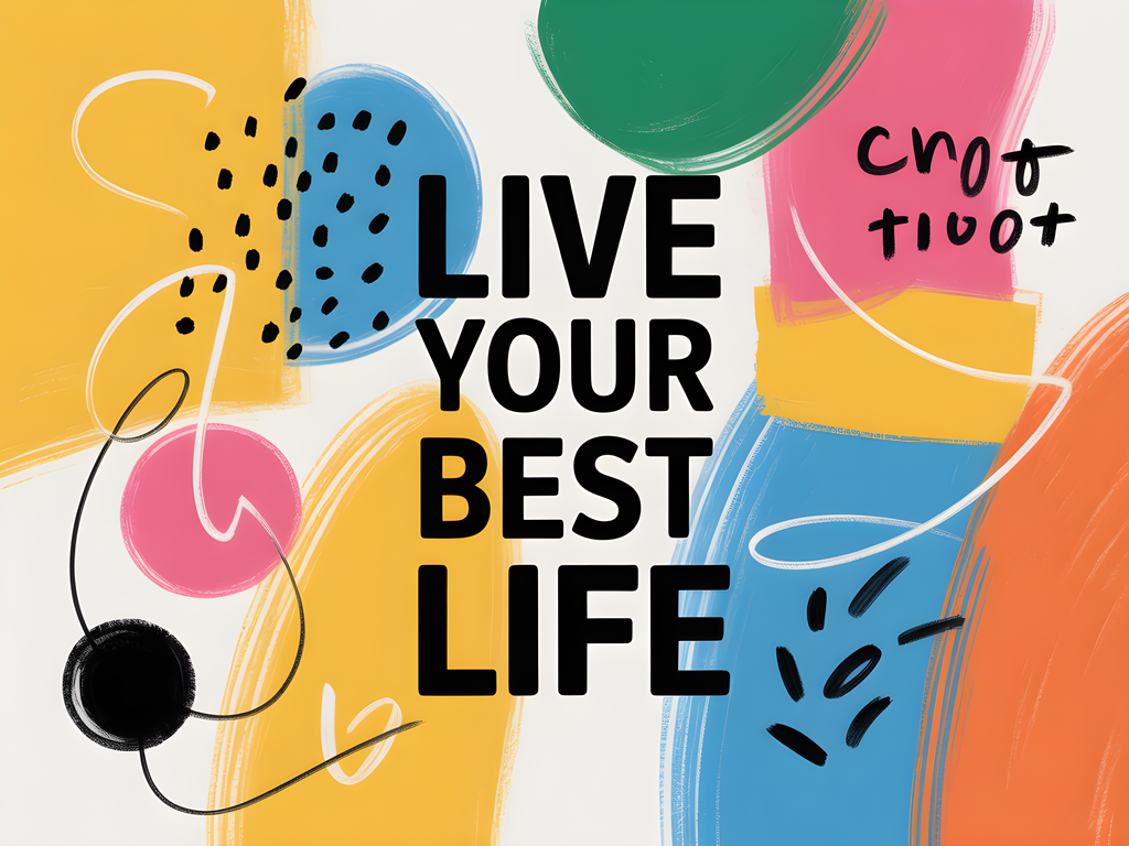 Live Your Best Life Abstract Colorful Wall Art