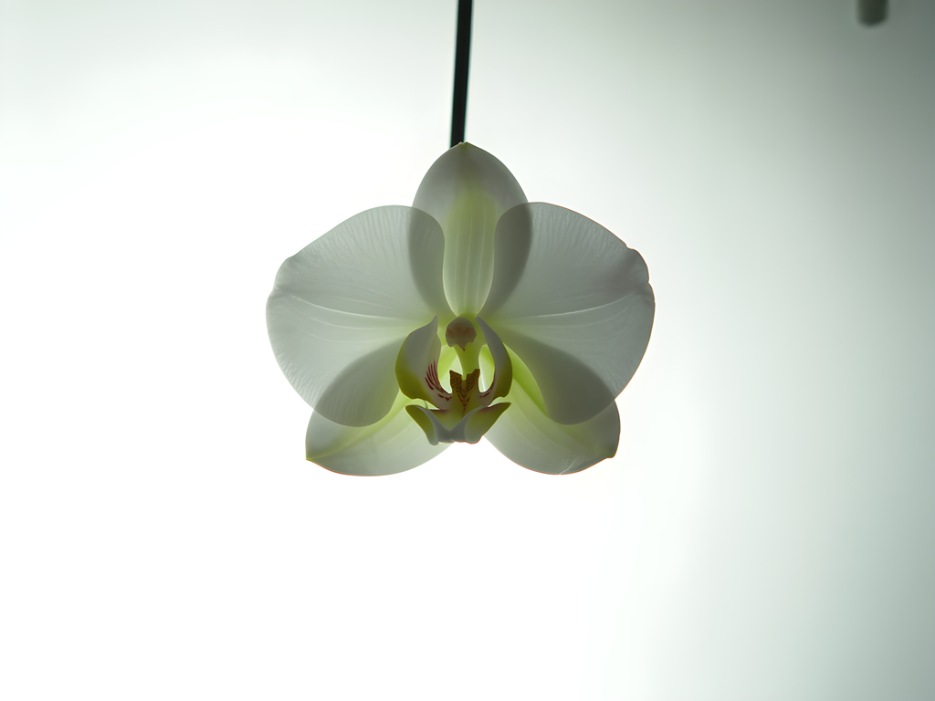 White Orchid Minimalist Botanical Wall Art