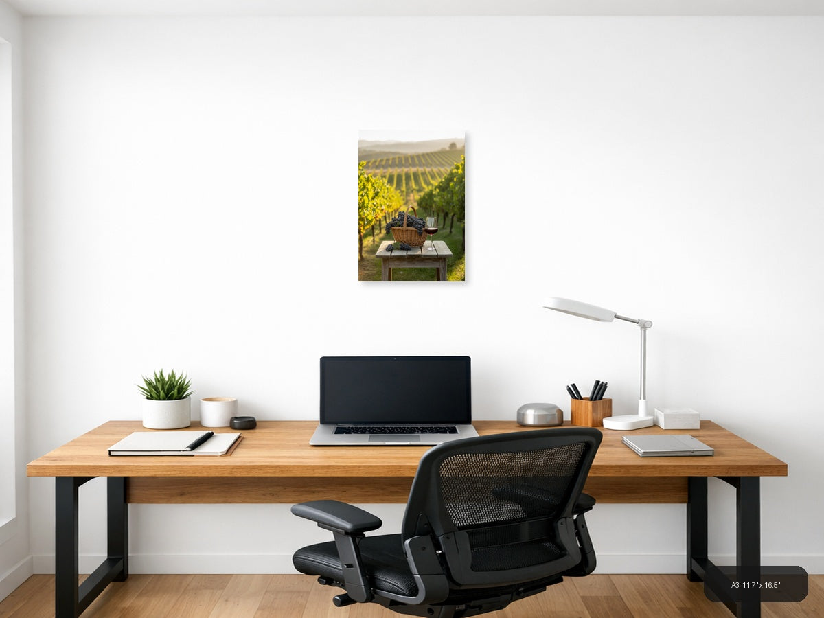 Wine — Minimalist (Portrait) Canvas Print | Minimalist Wall Art | A4 A3 A2 A1 — A3 / Office