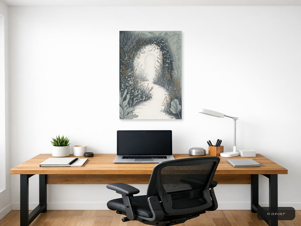Botanical Garden Archway Line Art Wall Art — A1 / Office