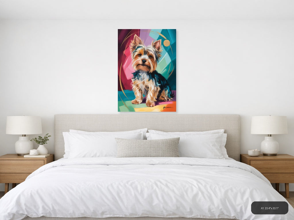 Colorful Terrier Portrait Abstract Wall Art — A1 / Bedroom