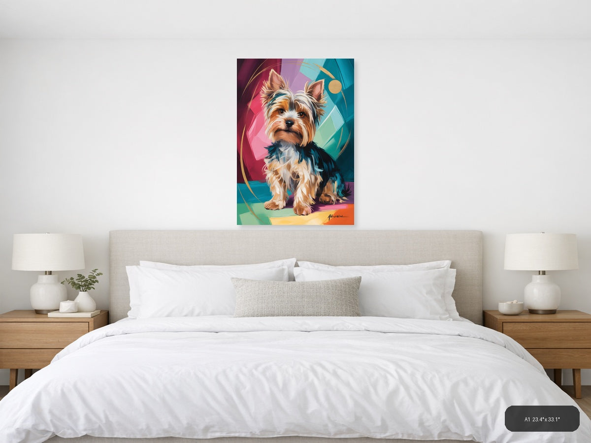 Colorful Terrier Portrait Abstract Wall Art — A1 / Bedroom