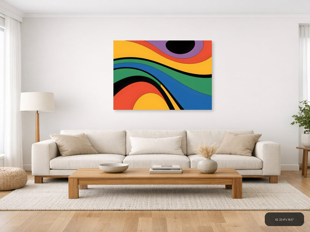 Colorful Abstract Waves Photography Wall Art — A2 / Living Room