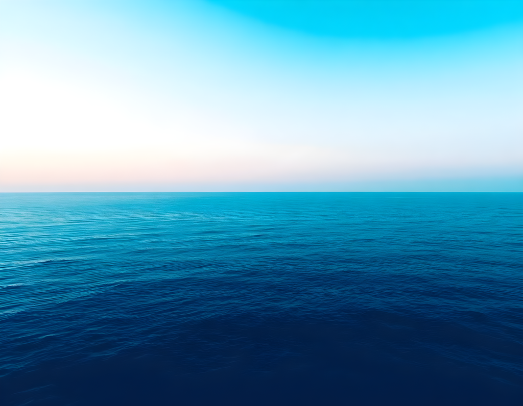 Minimalist Ocean Horizon Blue Water Wall Art