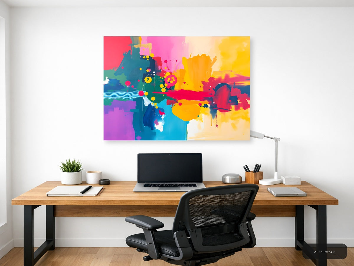 Vibrant Abstract Landscape Colorful Modern Wall Art — A1 / Office