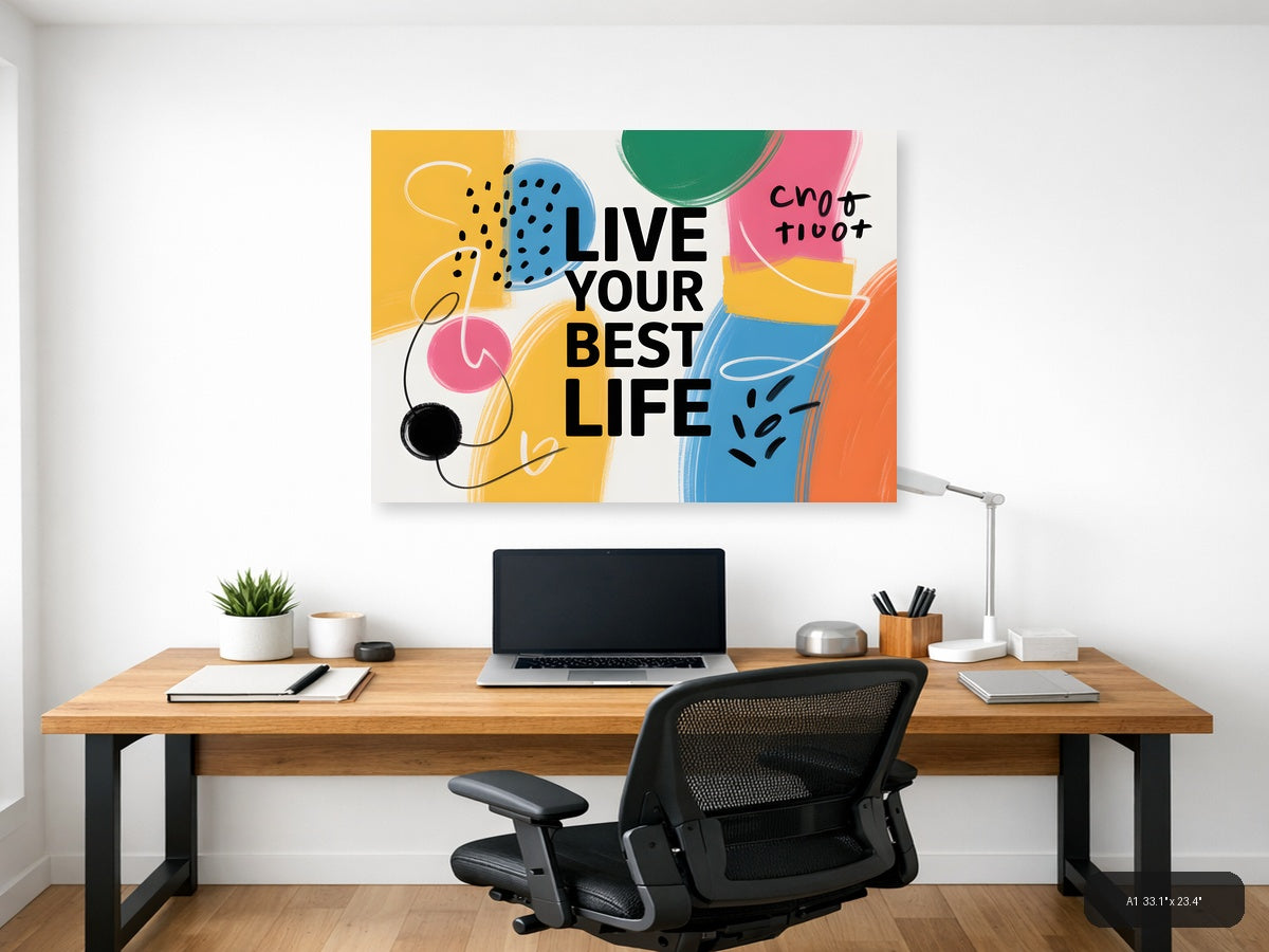 Live Your Best Life Abstract Colorful Wall Art — A1 / Office