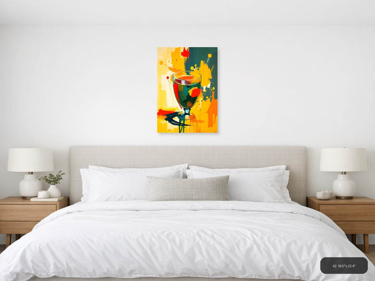 Abstract Colorful Wine Glass Splash Modern Wall Art — A2 / Bedroom