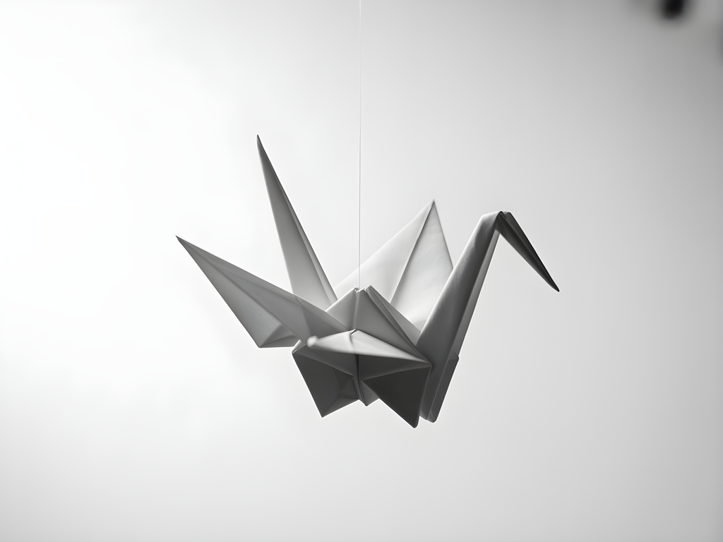 Minimalist Paper Crane Geometric Sculpture Wall Art