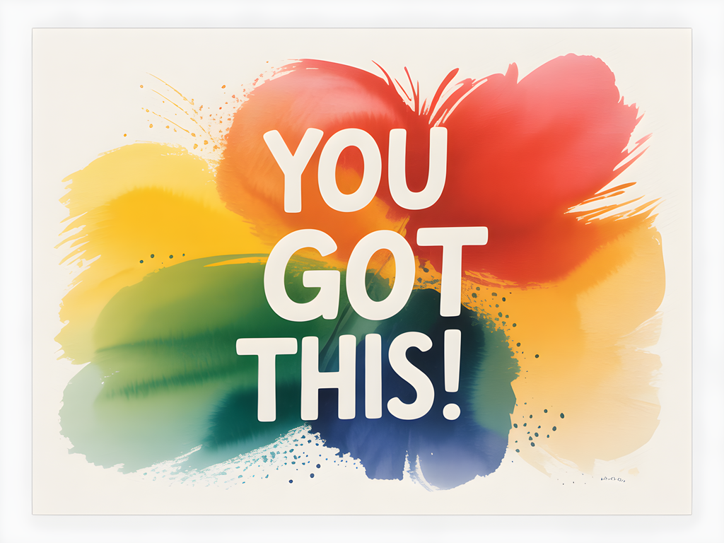 You Got This Watercolor Rainbow Motivational Wall Art
