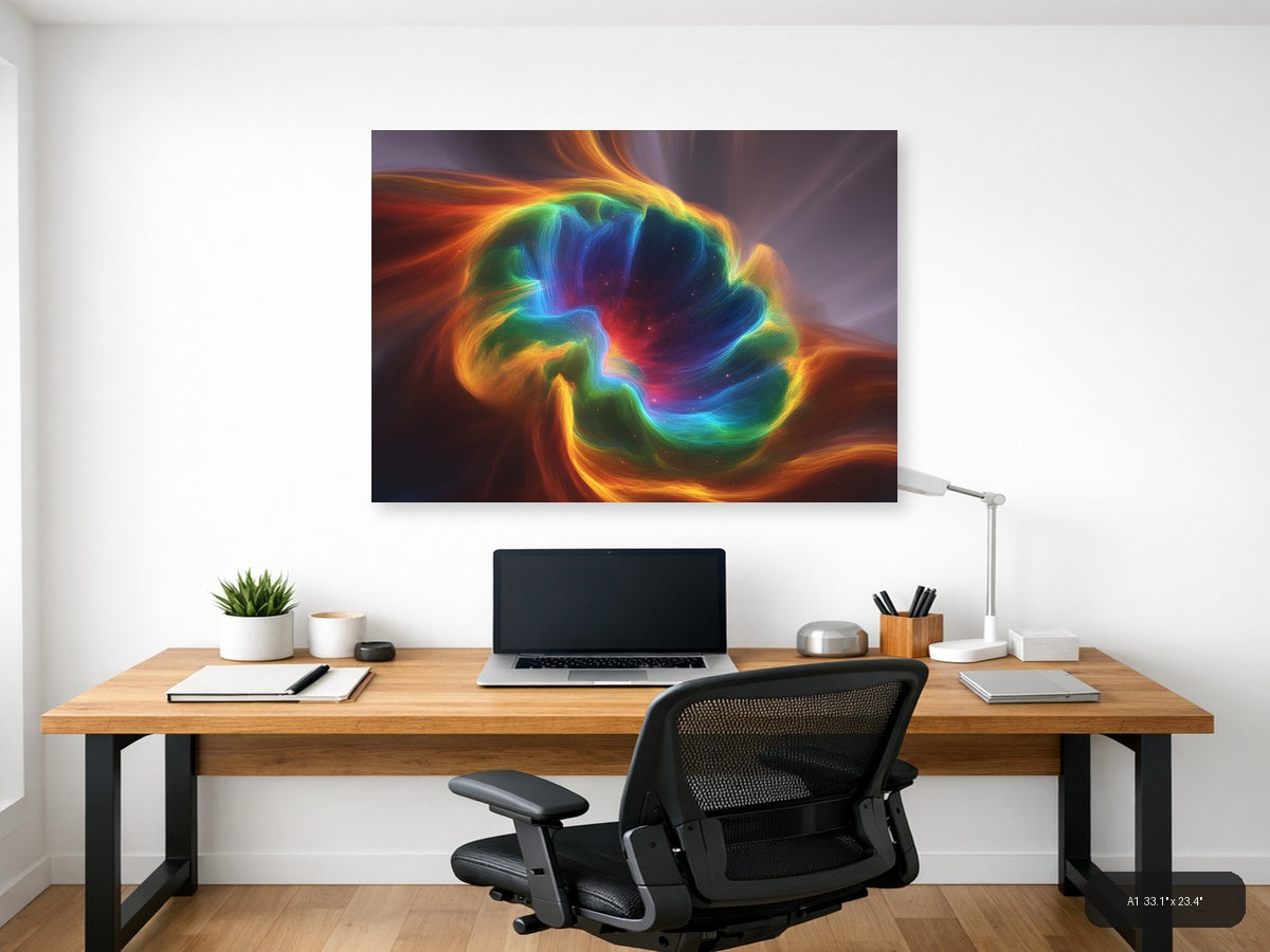 Colorful Abstract Energy Swirl Modern Wall Art — A1 / Office