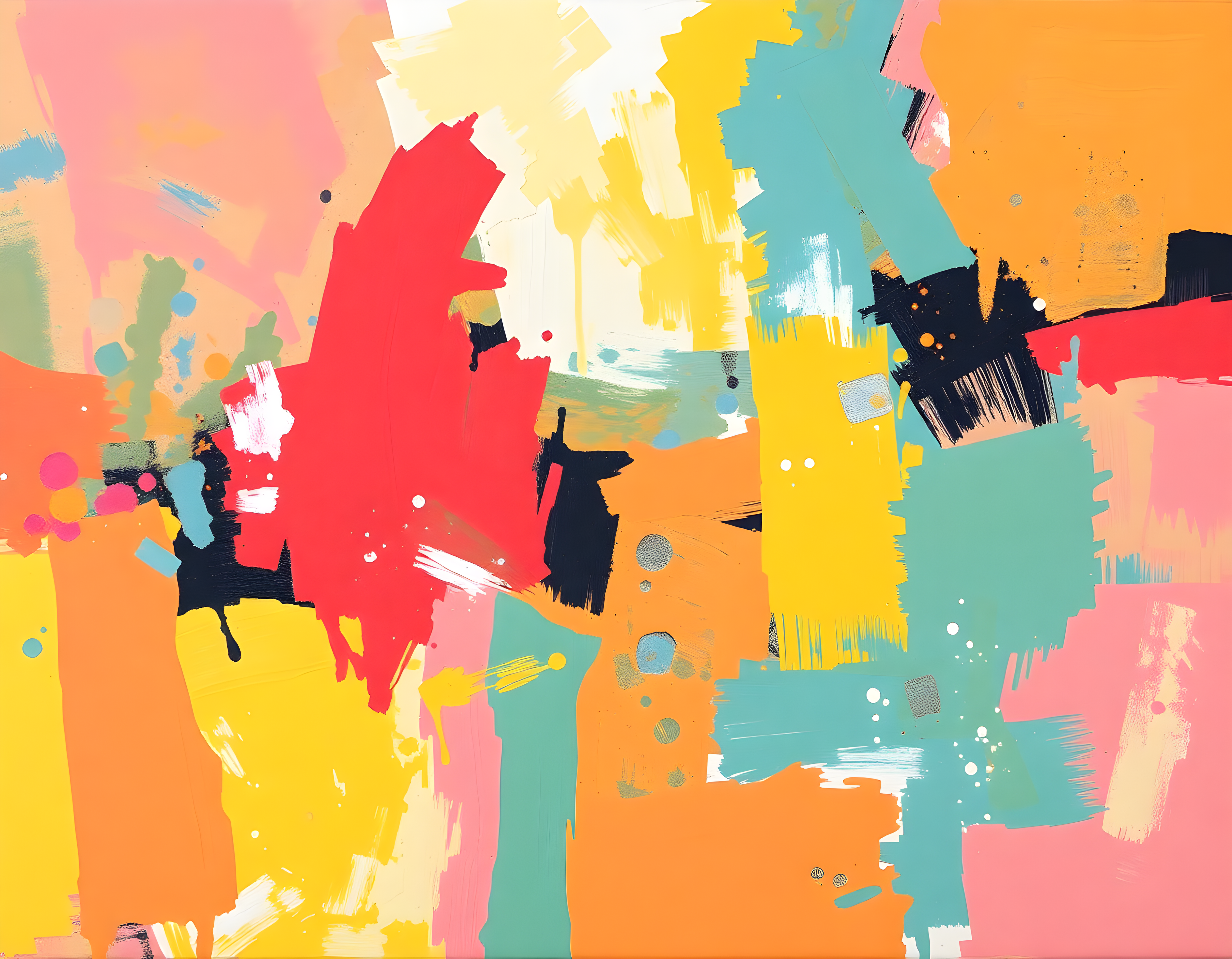 Vibrant Abstract Splatter Art | Colorful Wall Art