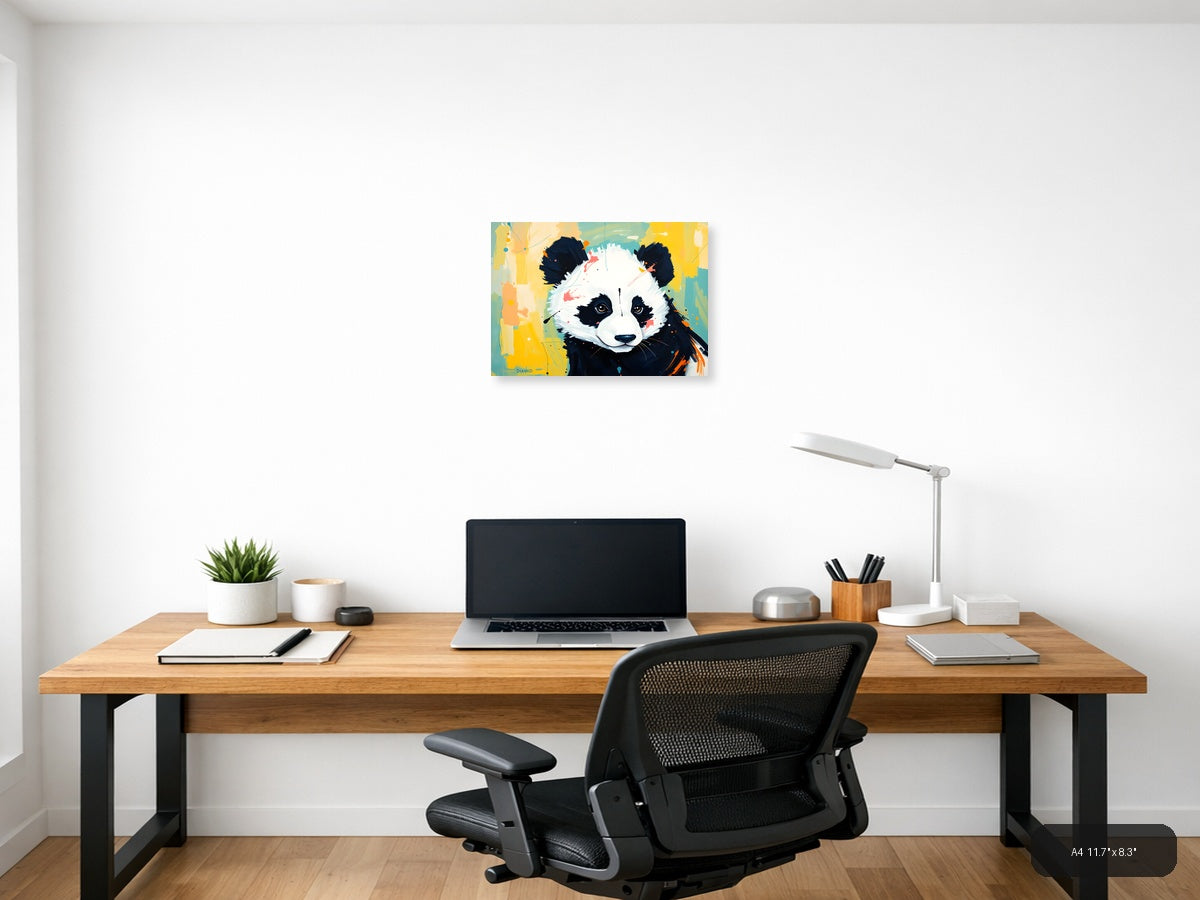 Abstract Panda Face Pop Art Modern Wall Art — A4 / Office