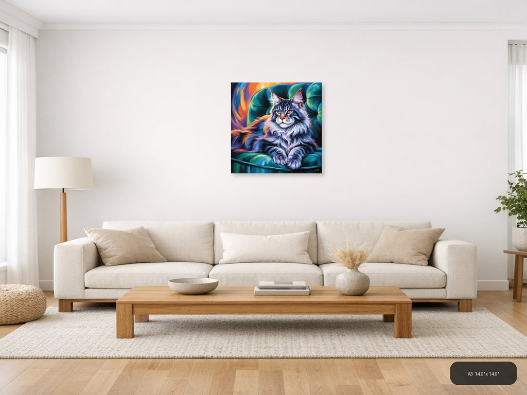 Colorful Abstract Lynx Portrait - Vibrant Wall Art — A3 / Living Room