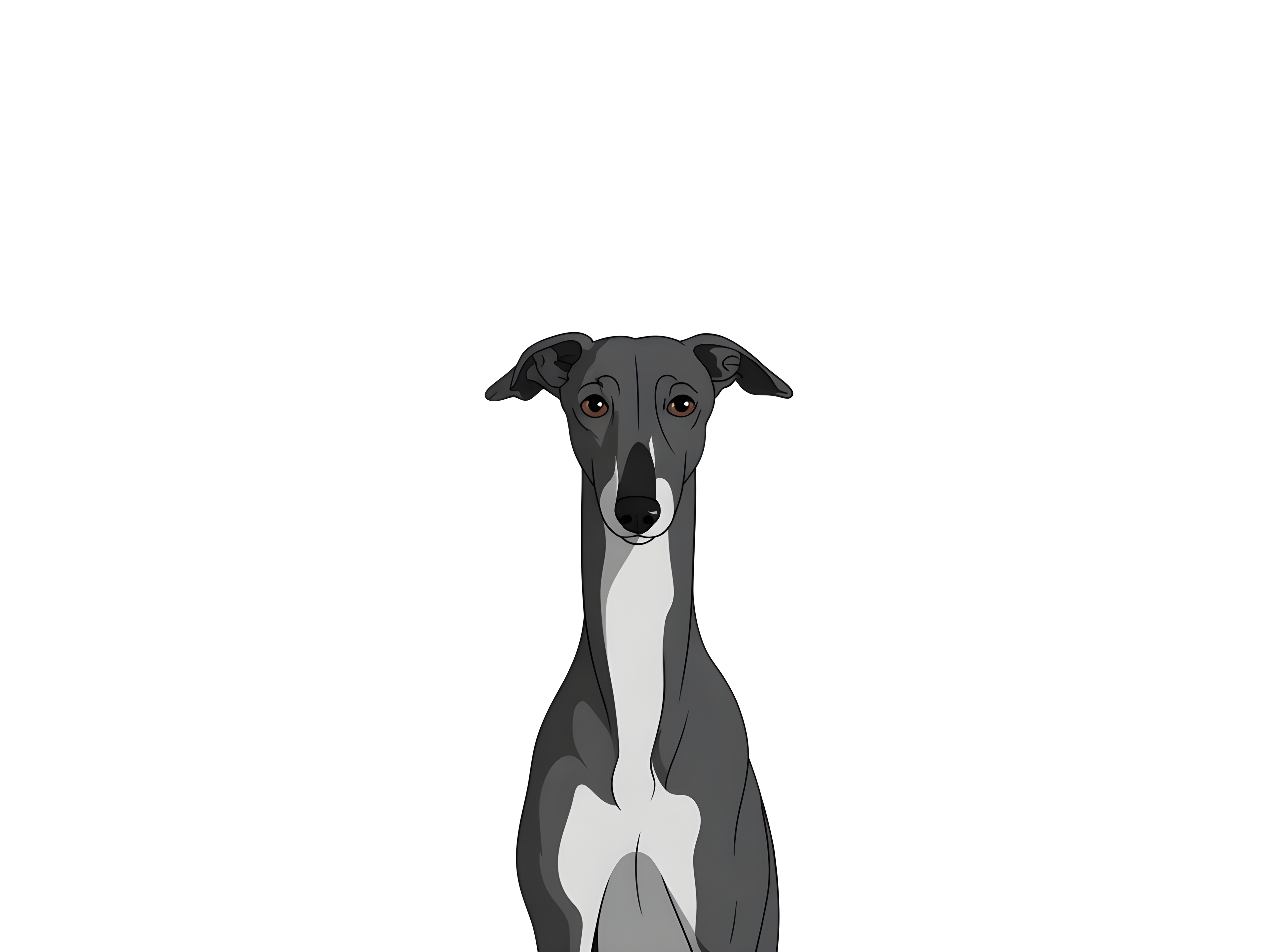 Minimalist Black Greyhound Portrait Wall Art