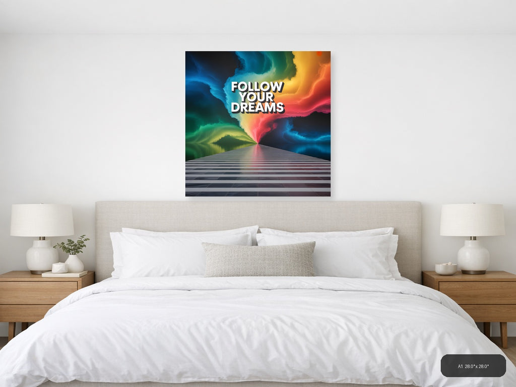 Colorful Abstract Light Rays Photography Wall Art — A1 / Bedroom
