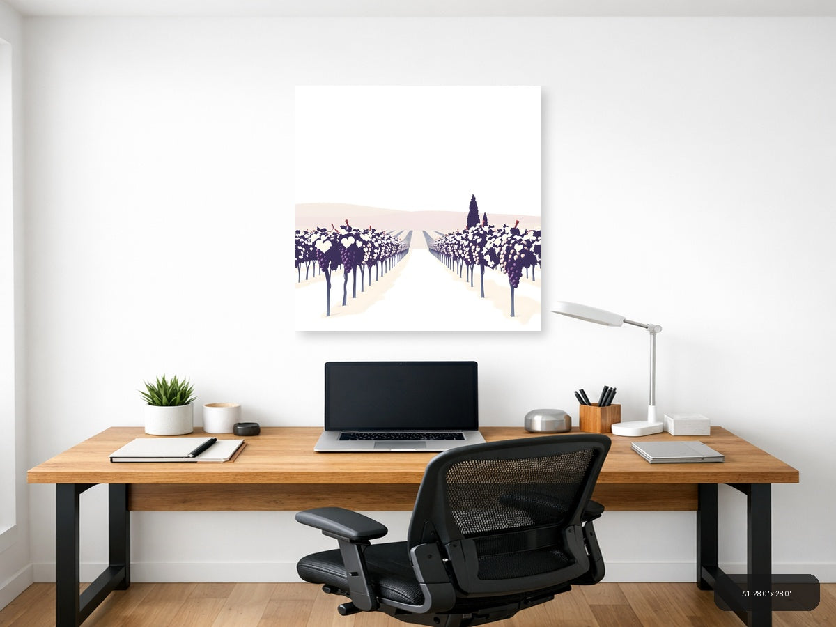Minimalist Vineyard Path Wall Art — A1 / Office