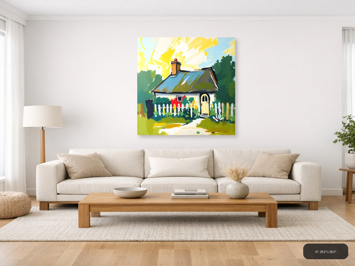 Sunny Cottage Garden Abstract Wall Art — A1 / Living Room