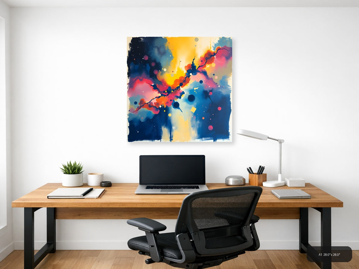 Vibrant Abstract Energy Flow Modern Wall Art — A1 / Office