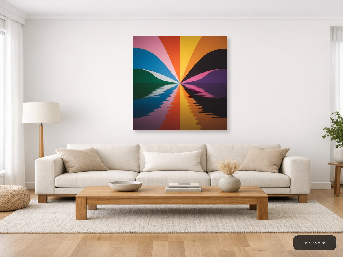 Colorful Radiant Sunset Reflection Photography Wall Art — A1 / Living Room