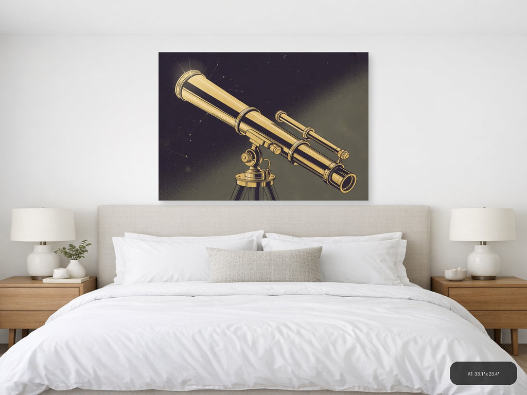 Brass — Vintage (Landscape) Canvas Print | Vintage Wall Art | A4 A3 A2 A1 — A1 / Bedroom