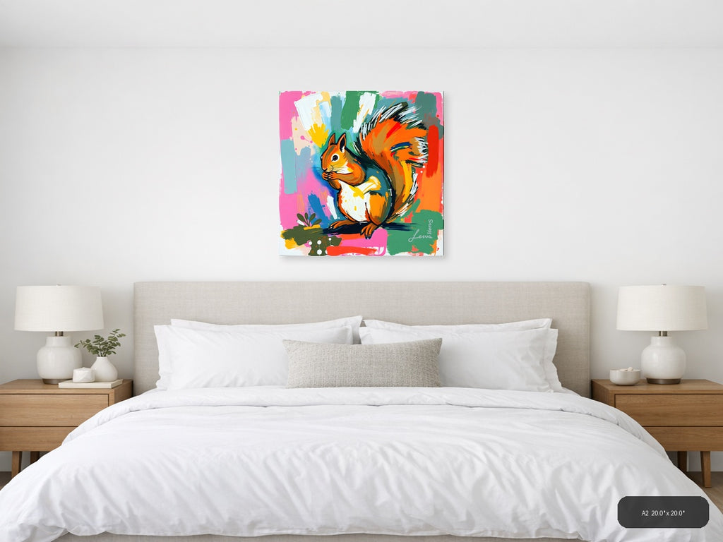 Colorful Abstract Squirrel Pop Art Wall Art — A2 / Bedroom