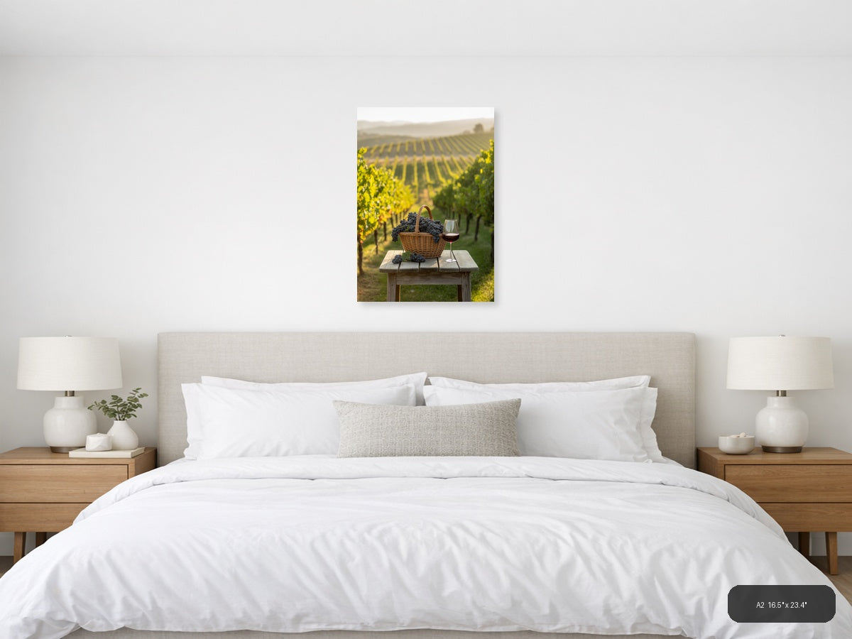 Wine — Minimalist (Portrait) Canvas Print | Minimalist Wall Art | A4 A3 A2 A1 — A2 / Bedroom