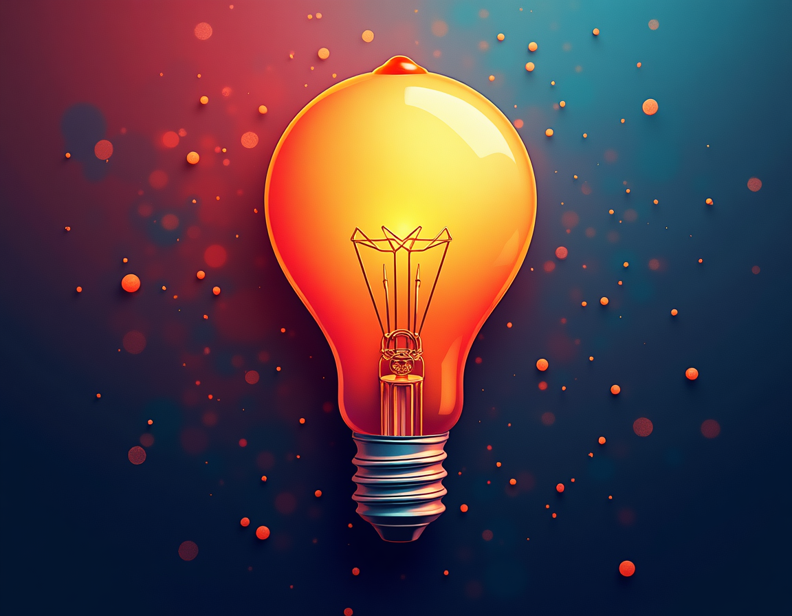 Glowing Light Bulb Abstract Modern Wall Art
