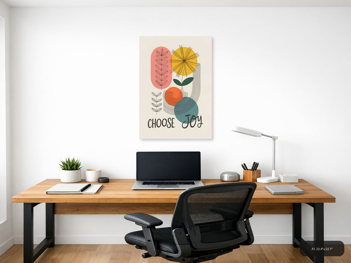 Choose Joy Botanical Line Art Wall Art — A1 / Office