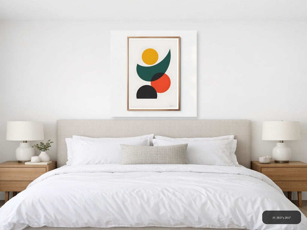 Minimalist Abstract Geometric Shapes Wall Art — A1 / Bedroom