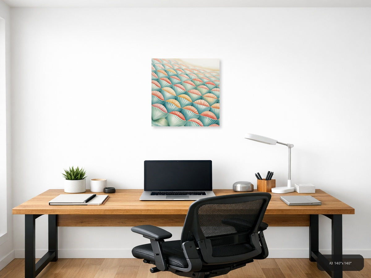 Tessellation — Watercolor (Square) Canvas Print | Watercolor Wall Art | A4 A3 A2 A1 — A3 / Office