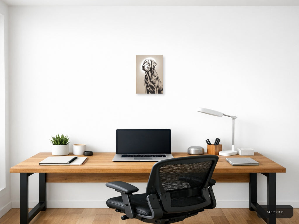 Labrador Retriever Portrait Line Art Wall Art — A4 / Office