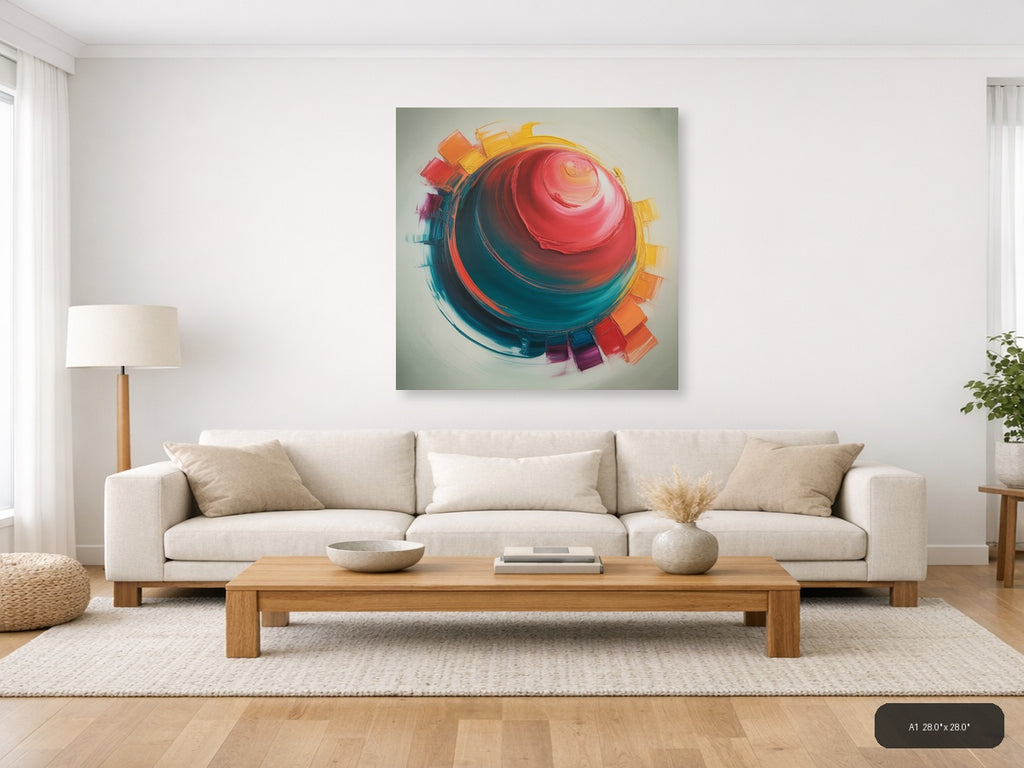 1970S — Abstract (Square) Canvas Print | Abstract Wall Art | A4 A3 A2 A1 — A1 / Living Room