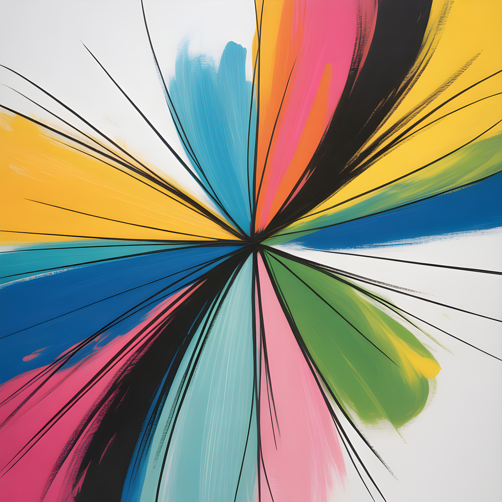 Colorful Radial Burst Abstract Canvas Wall Art