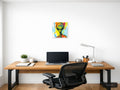 Colorful Abstract Alien Head Modern Wall Art — A4 / Office