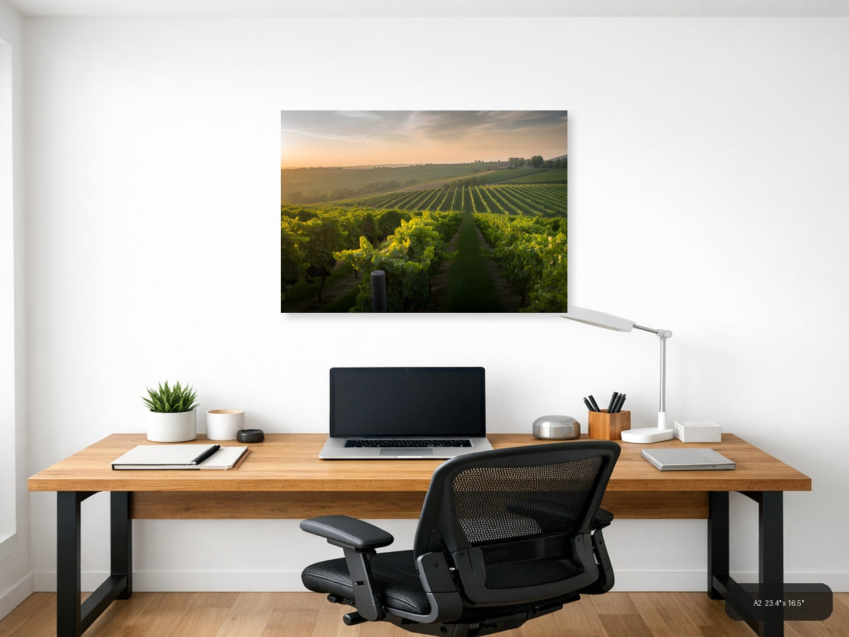 Wine — Photography (Landscape) Canvas Print | Photography Wall Art | A4 A3 A2 A1 — A2 / Office