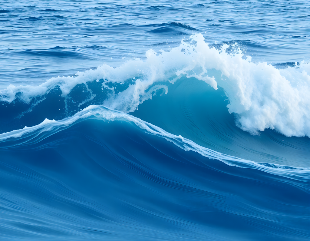 Minimalist Ocean Waves Blue Sea Wall Art