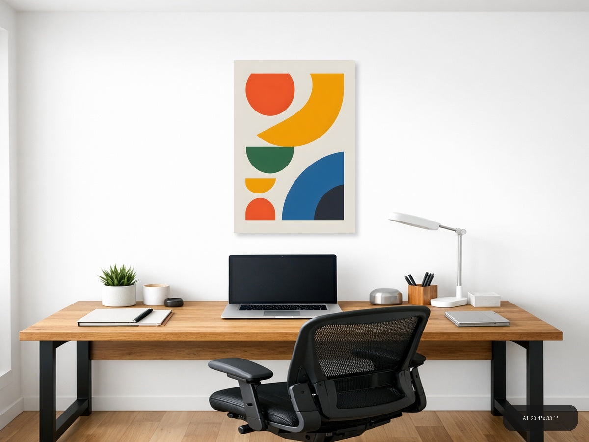 Minimalist Geometric Shapes Colorful Abstract Wall Art — A1 / Office