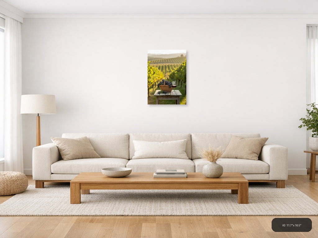 Wine — Minimalist (Portrait) Canvas Print | Minimalist Wall Art | A4 A3 A2 A1 — A3 / Living Room